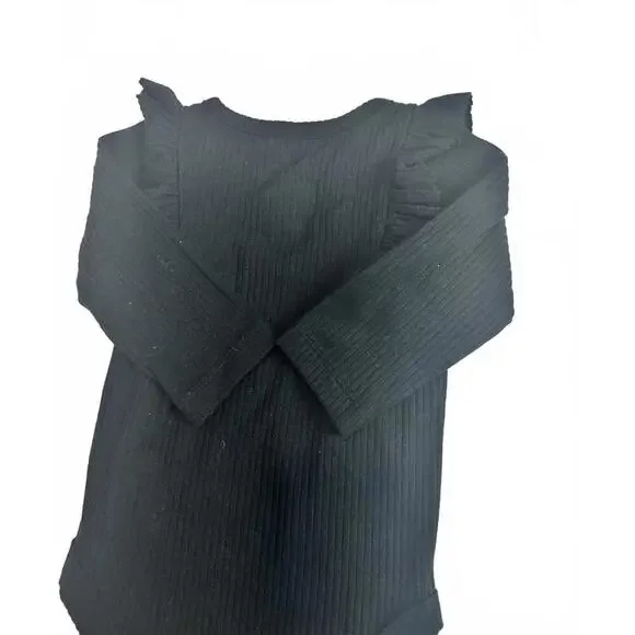 Cute Cat & Jack Black Ruffle Baby BodysuiT- Size 3M-6M - Picture 5 of 5